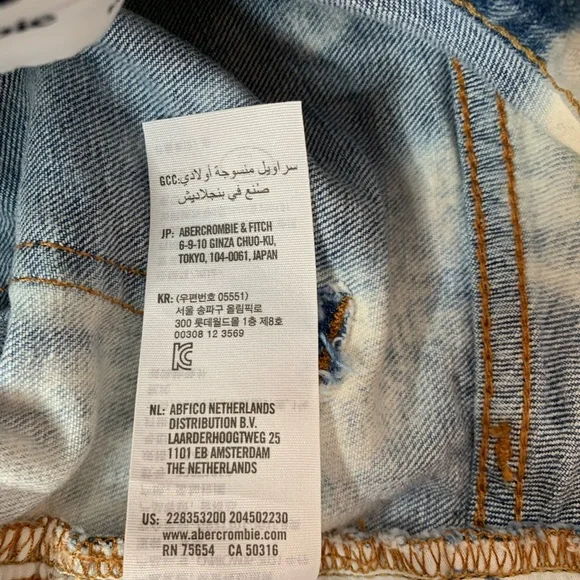 abercrombie kids girls bleached jean shorts 15/16 - Picture 7 of 9